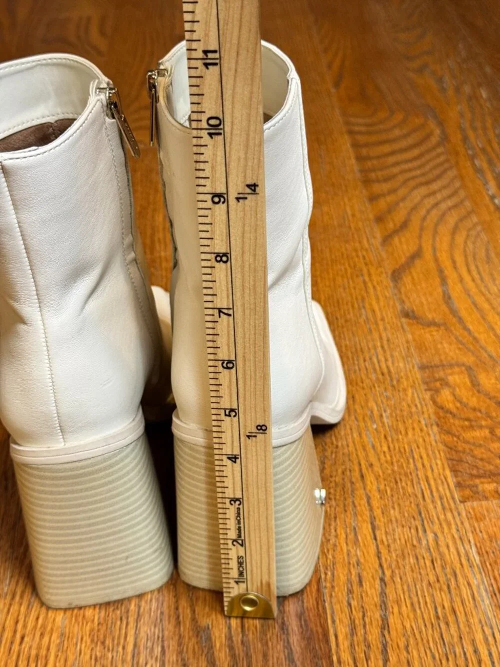 Sam Edelman Layla 2 Ivory Square Toe Block Heel Ankle Boots sz(9)Circus NY
